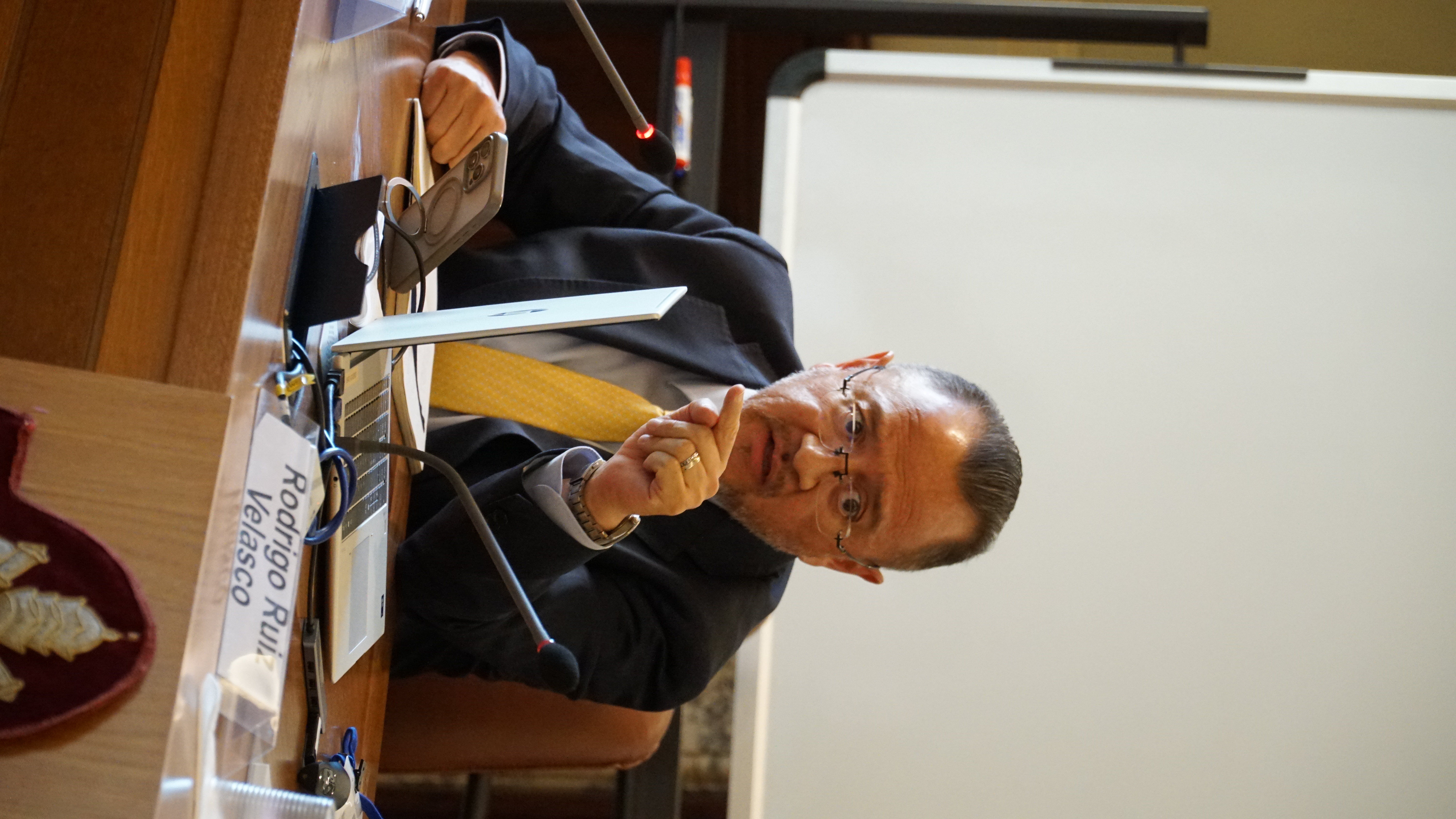 Rodrigo Guerra Lopez, secretary of the Pontifical Commission for Latin America, delivers remarks at the “Viva Cristo Rey! Centenary of the Cristero Epic” conference at the Pontifical University of the Holy Cross in Rome on Oct. 7, 2026. | Credit: Photo courtesy of Diego Amado Vazquez Arreola/Cátedra Anacleto González Flores