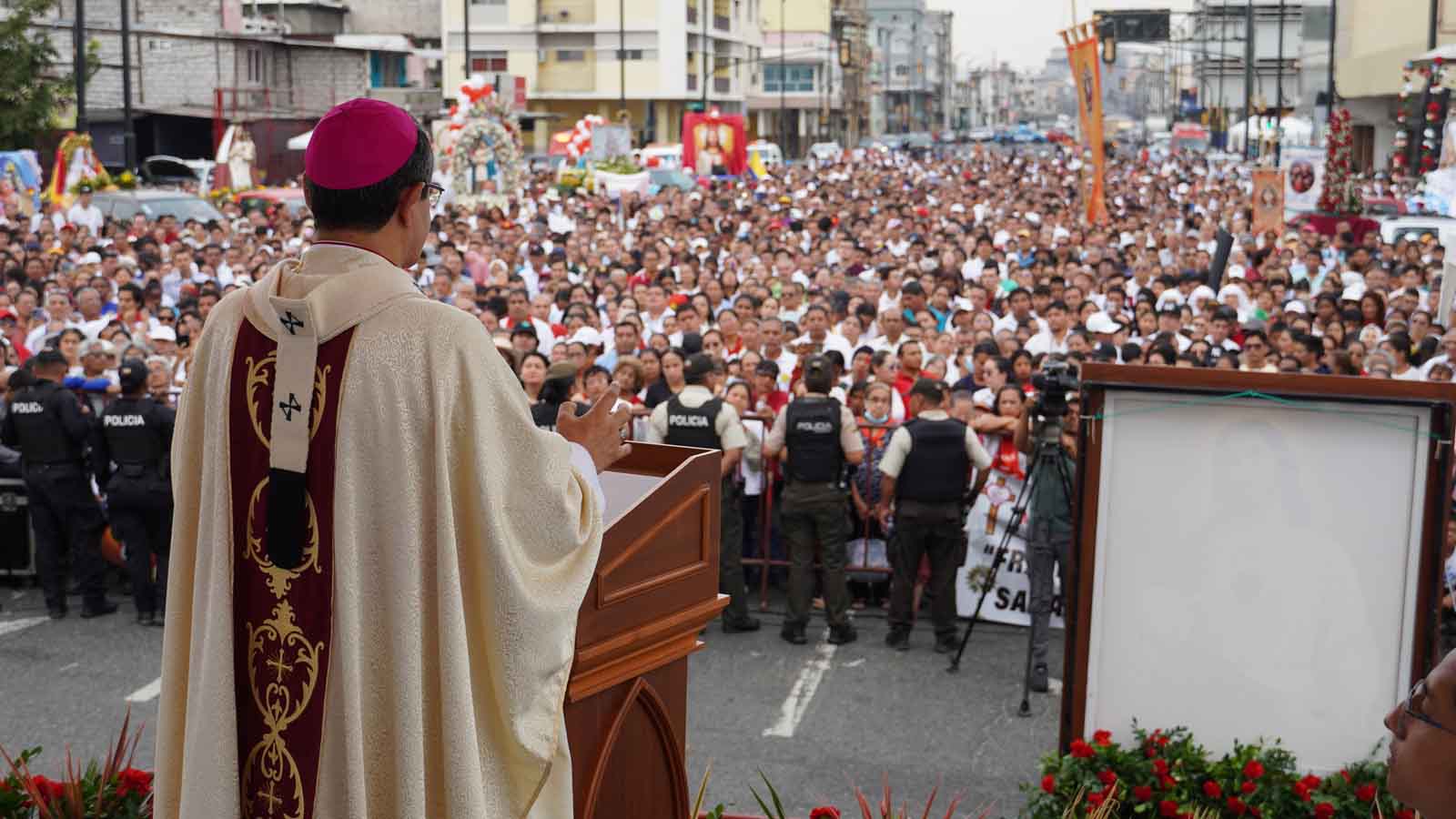 El Cardenal Cabrera en la clausura del Año Jubilar “Un solo corazón” en 2024. Crédito: Arquidiócesis de Guayaqui.