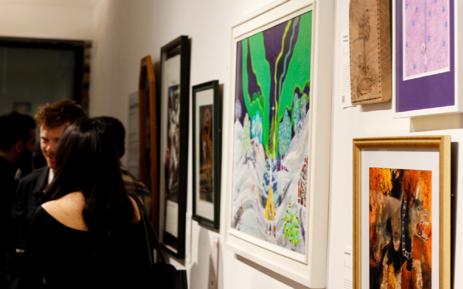 Una muestra de las obras de arte expuestas en la muestra “El drama del alma”, organizada por Theopolis en mayo. Crédito: Samantha OʼBrien