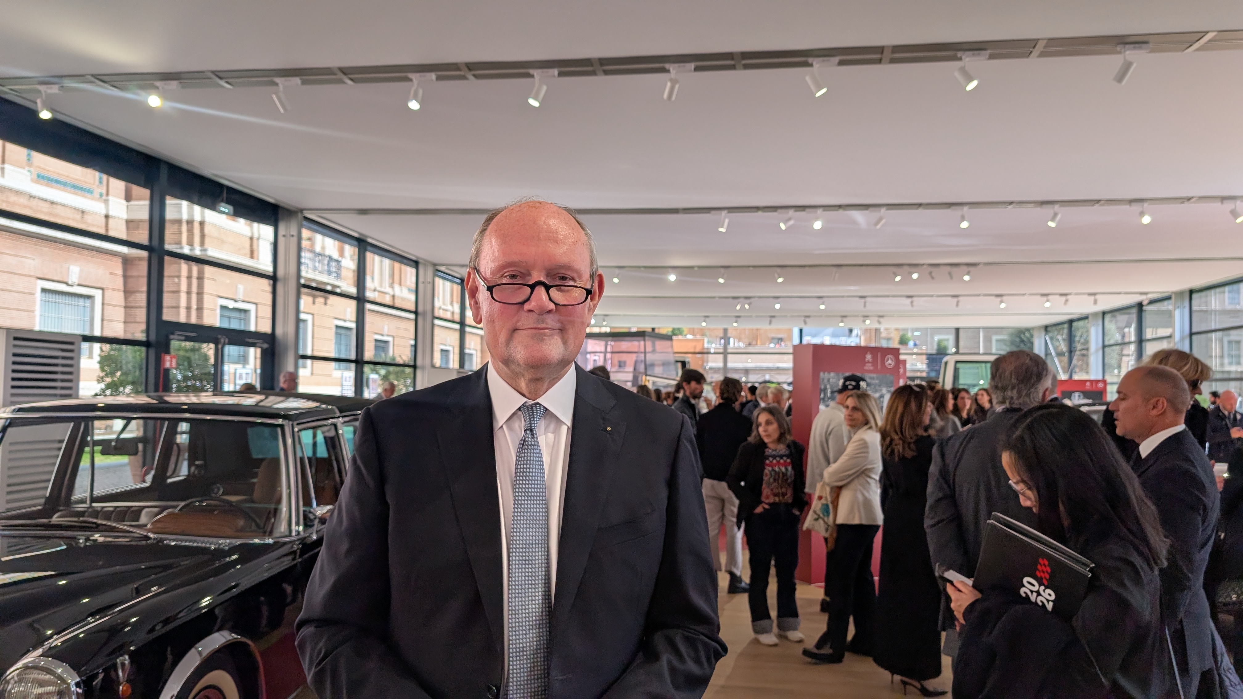Marcus Breitschwerdt, executive vice president of Mercedes-Benz, at the exhibition “A Century of the Popemobile” at the Vatican Museums on Oct. 28, 2026. | Credit: Ishmael Adibuah/EWTN News