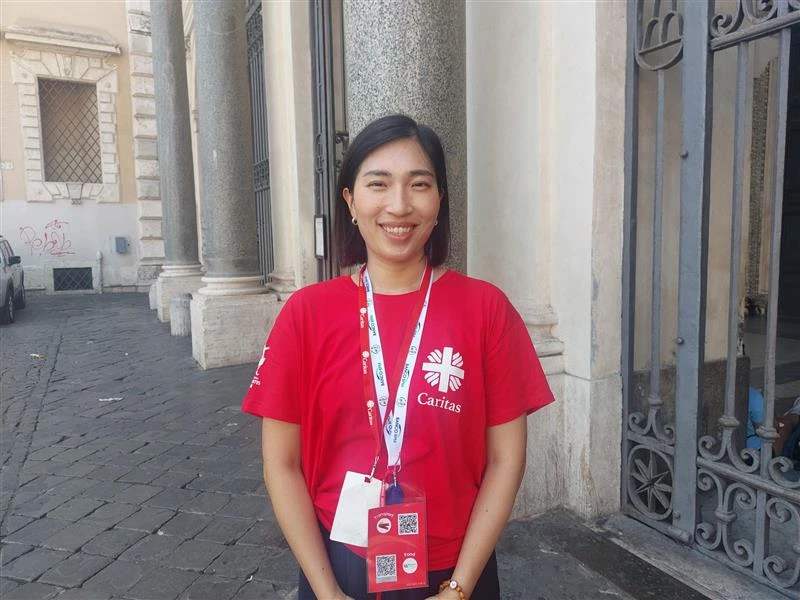 Caritas Korea jeugdelegaat Maria Mi Kyong Kim. Credit: Kristina Millare/CNA