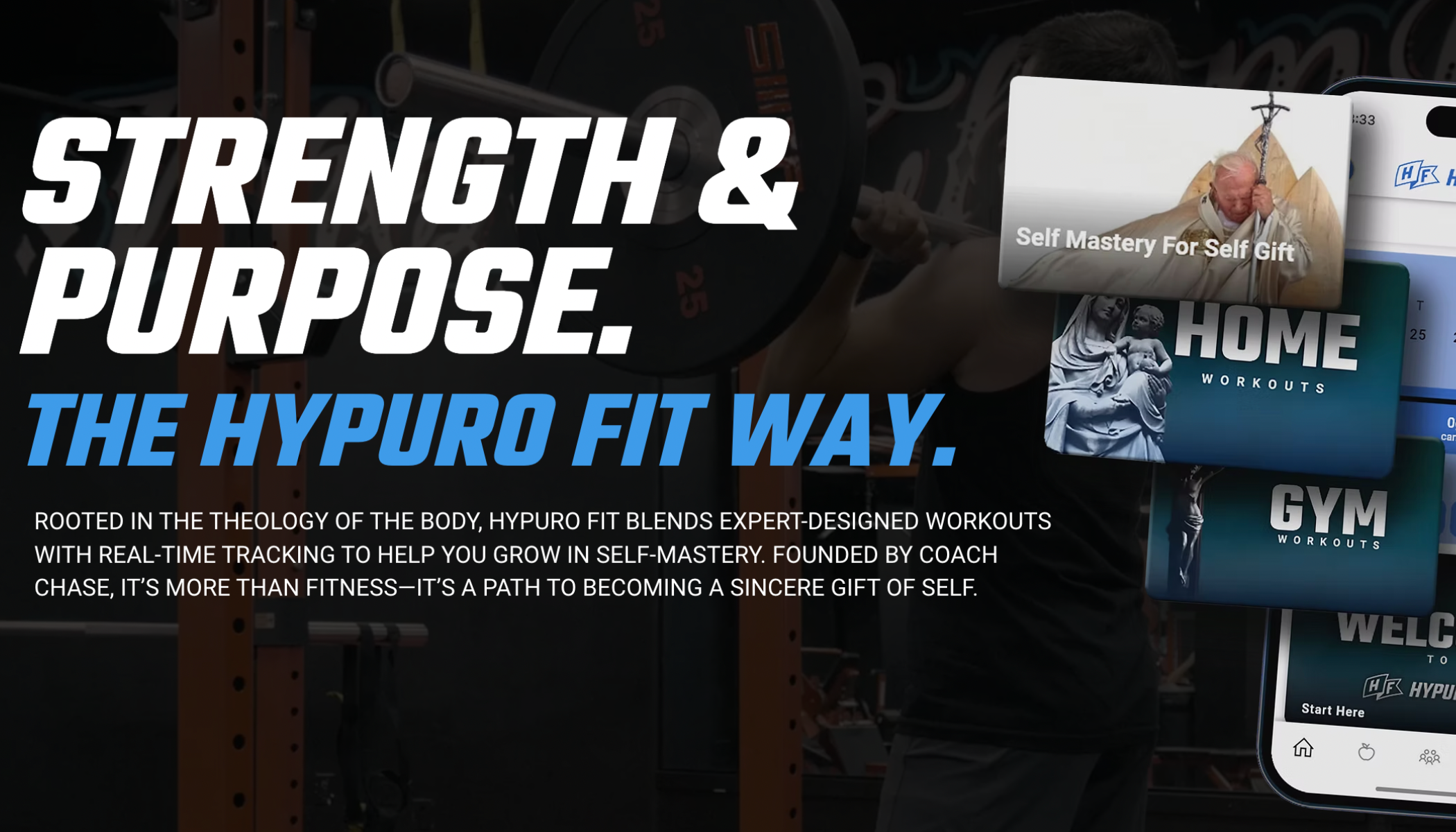 Hypuro Fit baseert zijn programma’s op de theologie van het lichaam van Sint-Jan Paulus II en moedigt zijn leden aan de mentaliteit van het moeten bereiken van het perfecte "strandleven lichaam" te verruilen voor het eeuwige doel om als een gave voor anderen te leven door zelfdiscipline, zelfbeheersing en het eren van het lichaam dat God hen gaf. Credit: Hypuro Fit