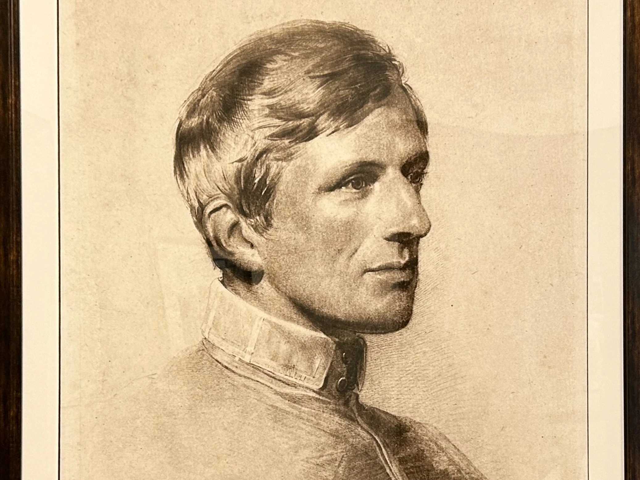 Een portret van een jonge Sint-John Henry Newman hangt in Cathedral High School, onderdeel van het Ordinariaat van de Stoel van Sint-Pieter in Houston. Bron: Amira Abuzeid/CNA