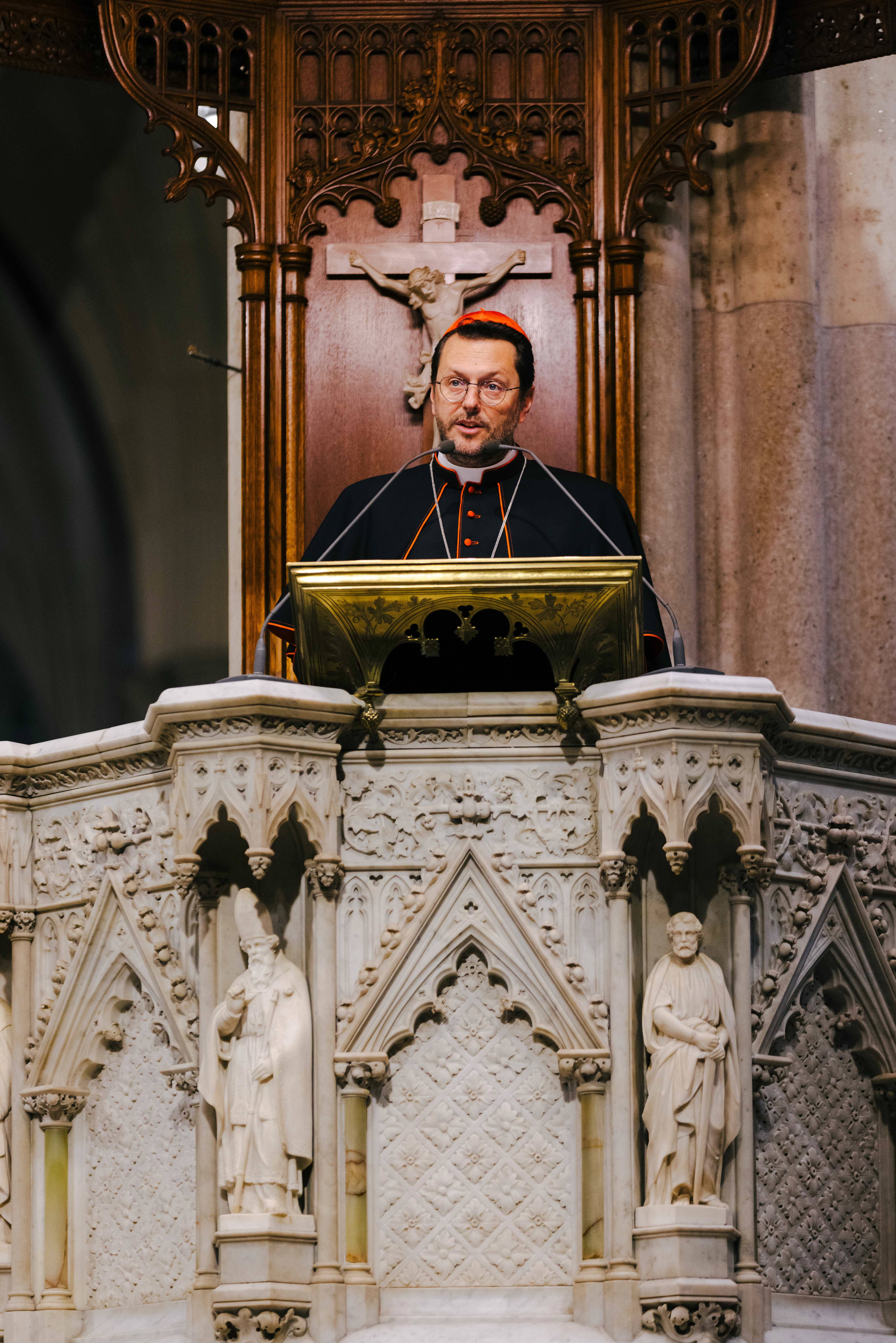 Kardinaal Giorgio Marengo, van de Apostolische Prefectuur van Ulaanbaatar, een missiegebied dat het hele land Mongolië beslaat, sprak tijdens het Heilig Uur. Credit: Zach Fiedler/Napa Institute