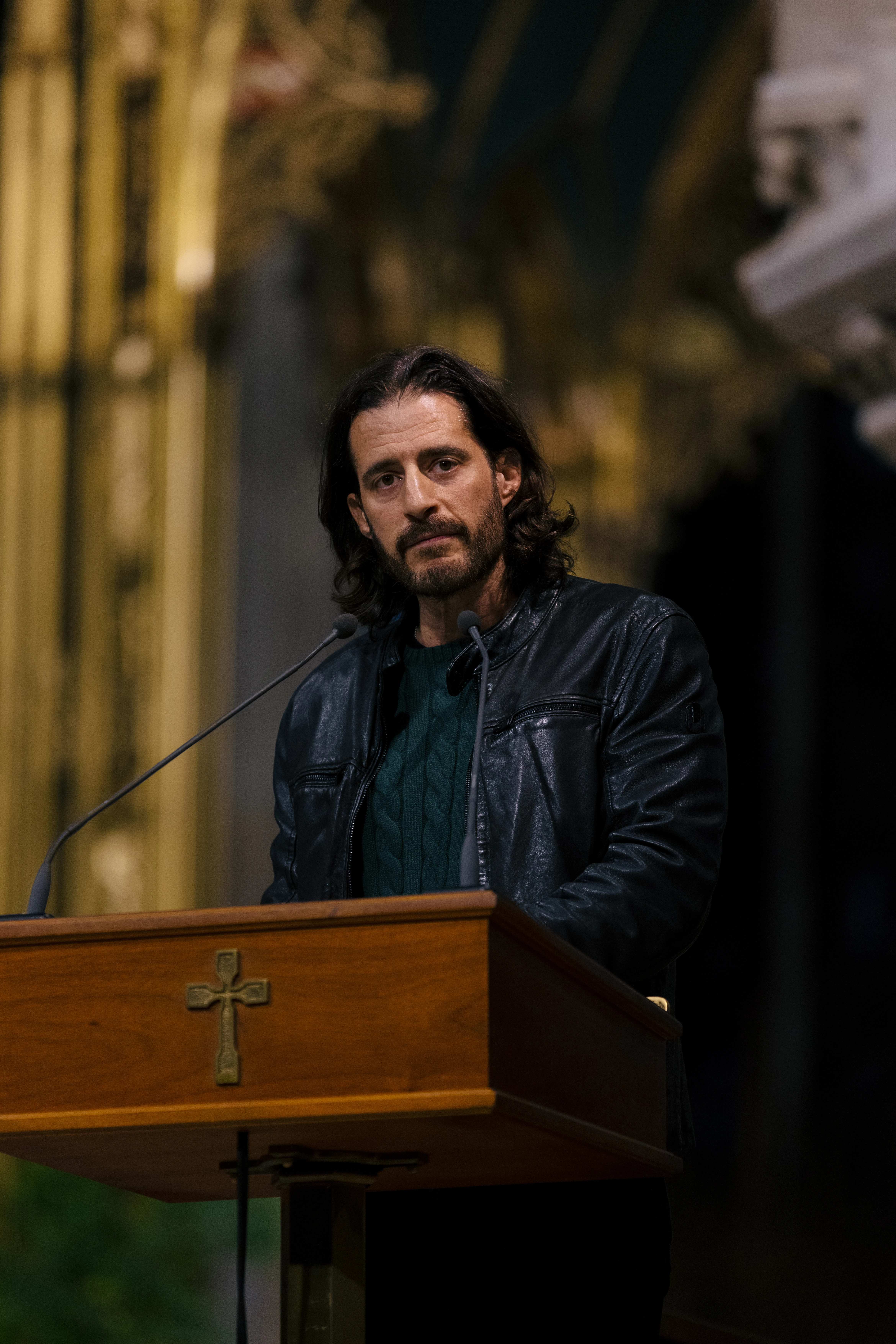 Jonathan Roumie, de acteur die Jezus speelt in de serie "The Chosen", sprak op het evenement. Credit: Zach Fiedler/Napa Institute