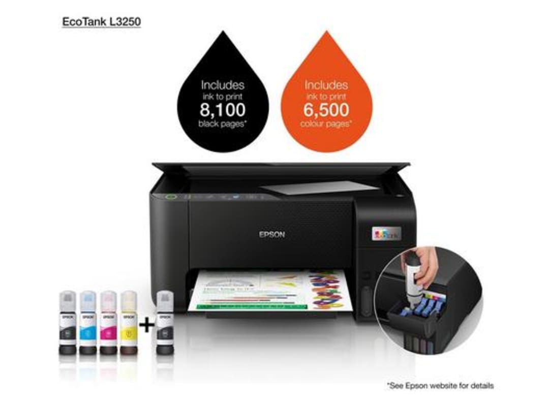 Epson Ecotank L3250 Ink Tank Printer Print Scan Copy Wi Fi And Wi Fi Direct Exceldisc 6852