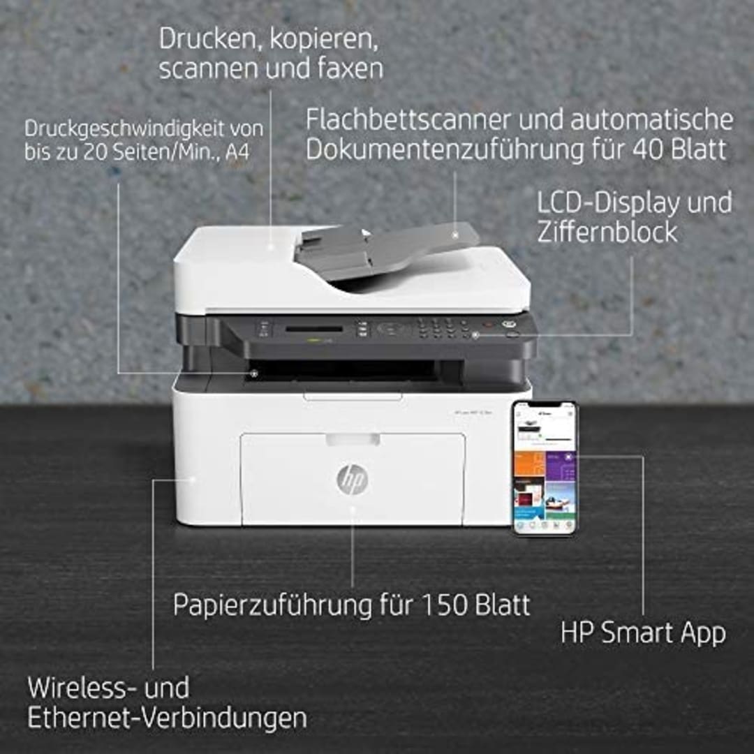 HP Laser MFP 137FNW Print, Scan, Copy and Fax ExcelDisc