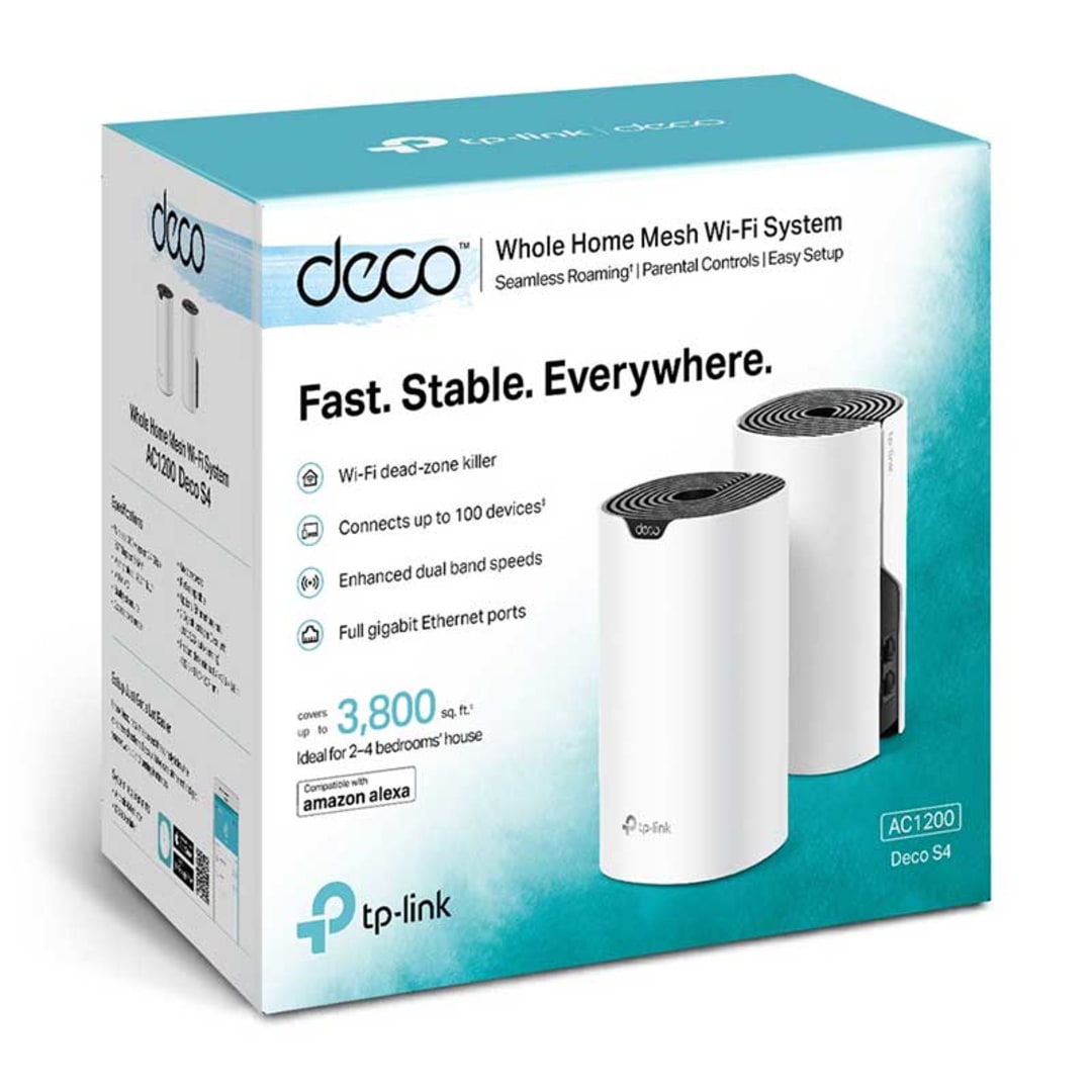 TpLink Deco S4 AC1200 (2pack) Whole Home Mesh WiFi System with 3,800