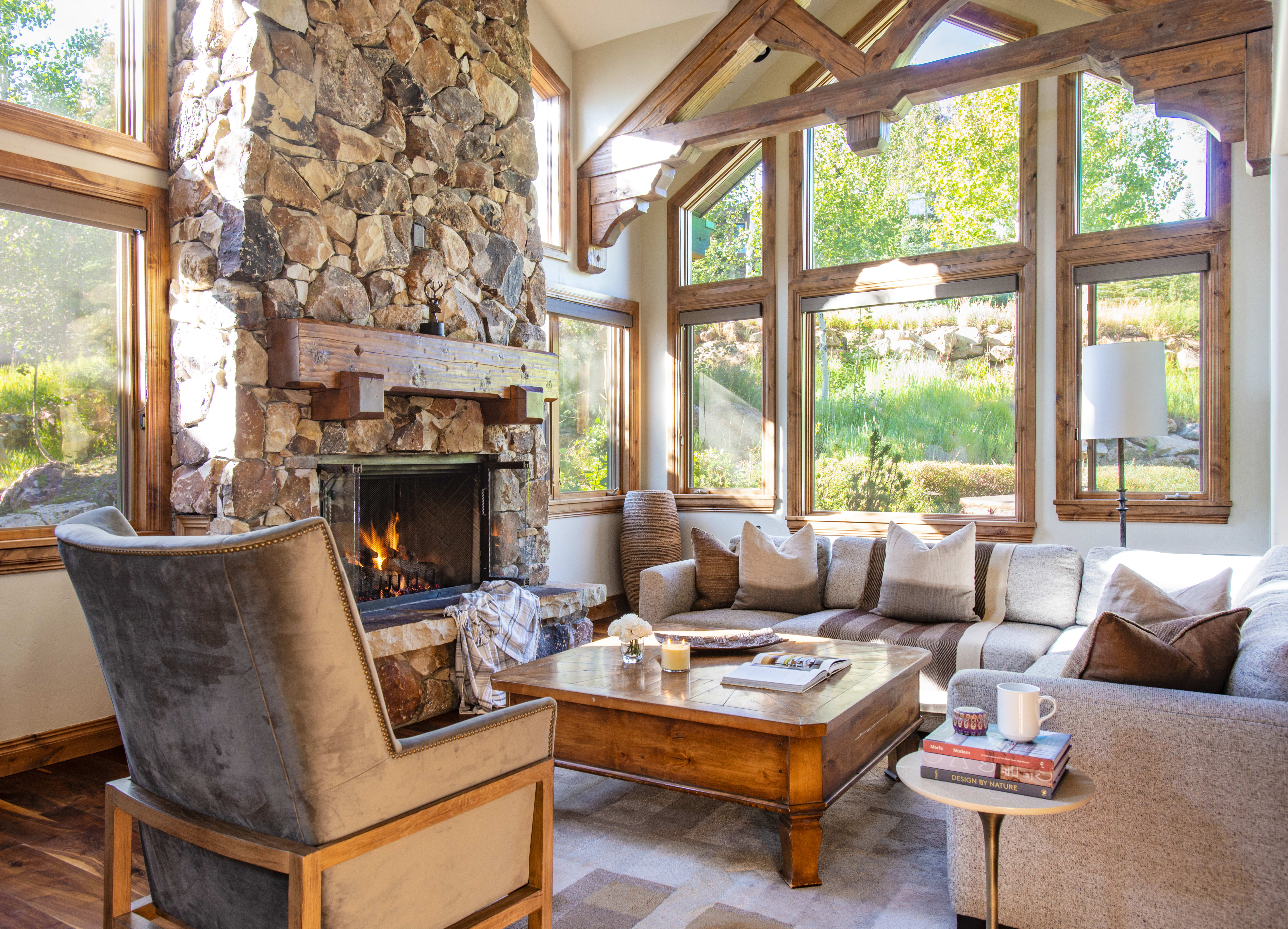 The living room of a private home in Deer Valley, Utah.