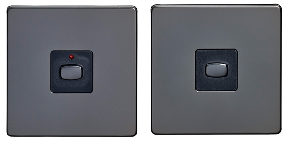 MiHome Blk Nckl 1 Gang Light Switch 2way