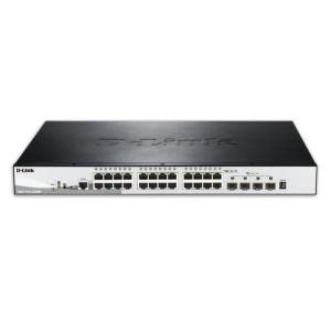 D-Link, 28-Port GB POE S Man Switch-4 10G SFP+