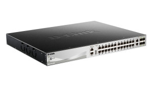 D-Link, 24x BASE-T PoE ports L3 Stackable Gig Ma