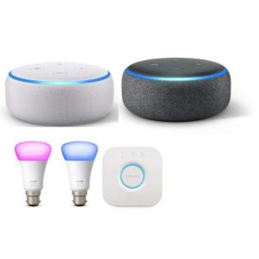 Echo Dot Black & White + Colour Ambiance