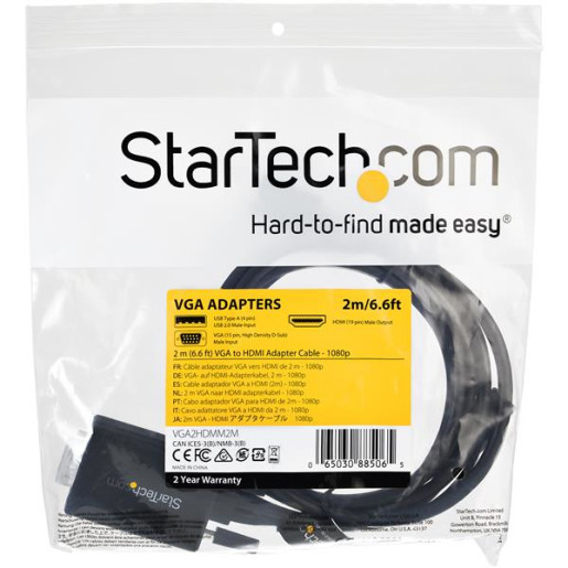 Adapter - VGA to HDMI - 2 m (6.6 ft.)