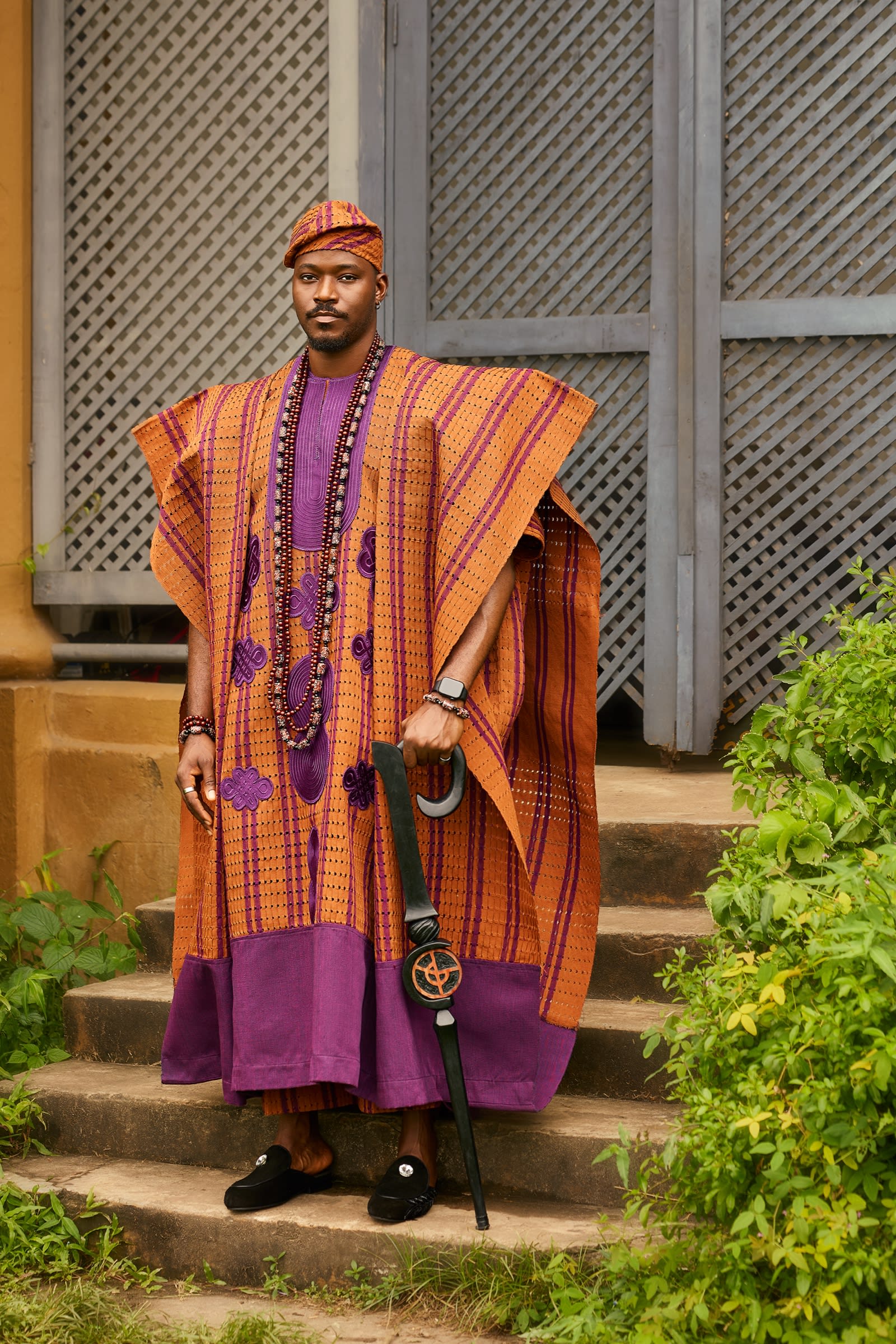 Gold Aso-Oke Agbada