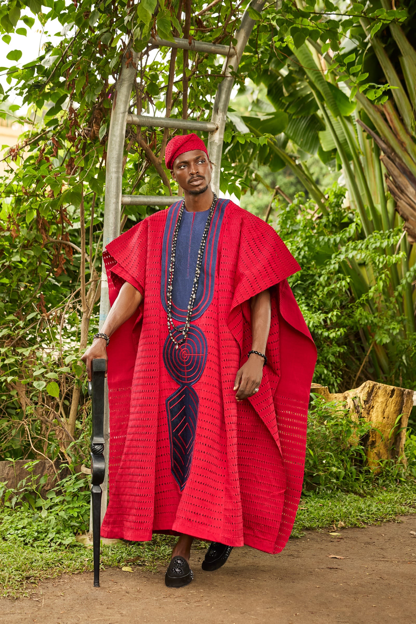 Crimson Ceremonial Agbada