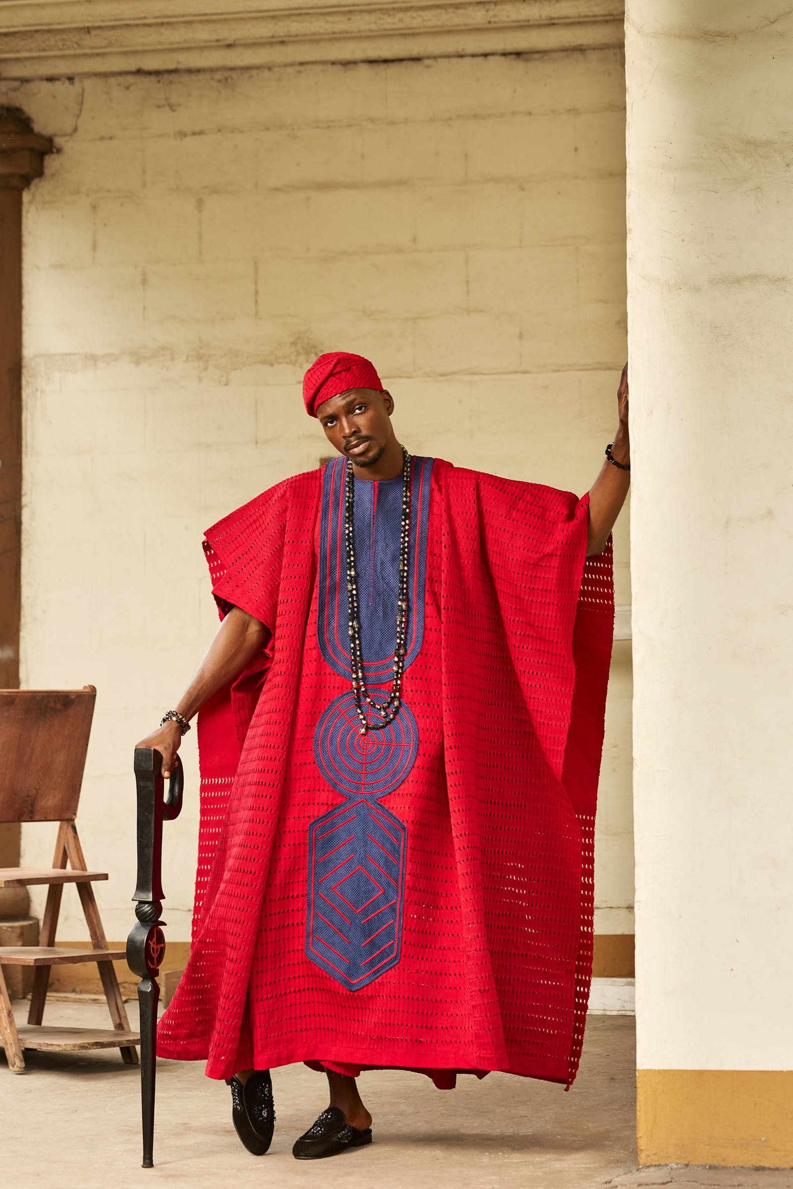 Crimson Ceremonial Agbada