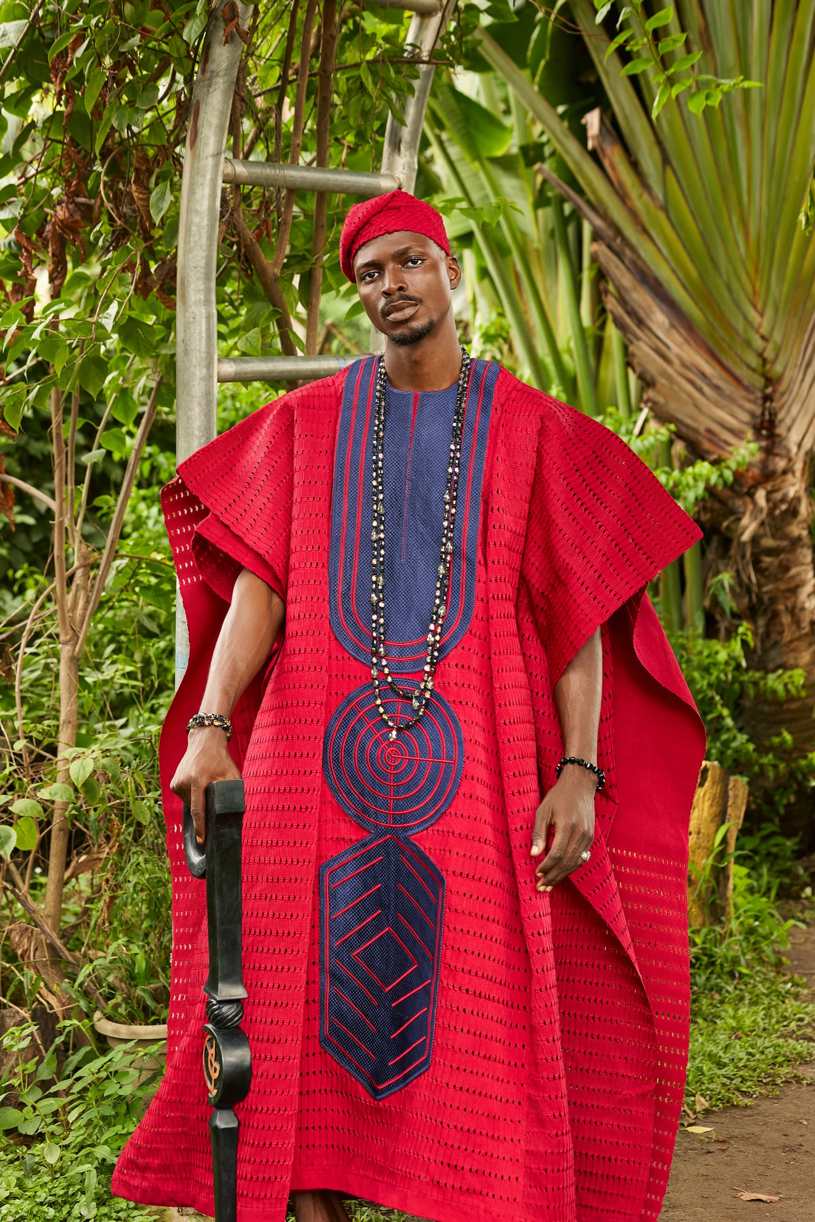Crimson Ceremonial Agbada