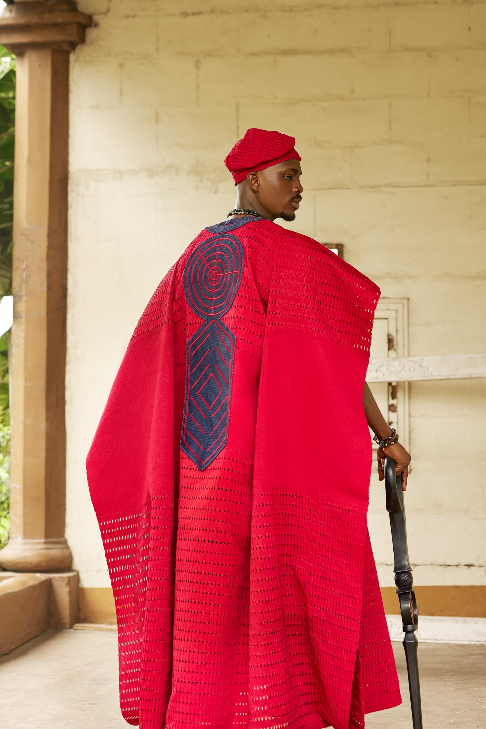 Crimson Ceremonial Agbada