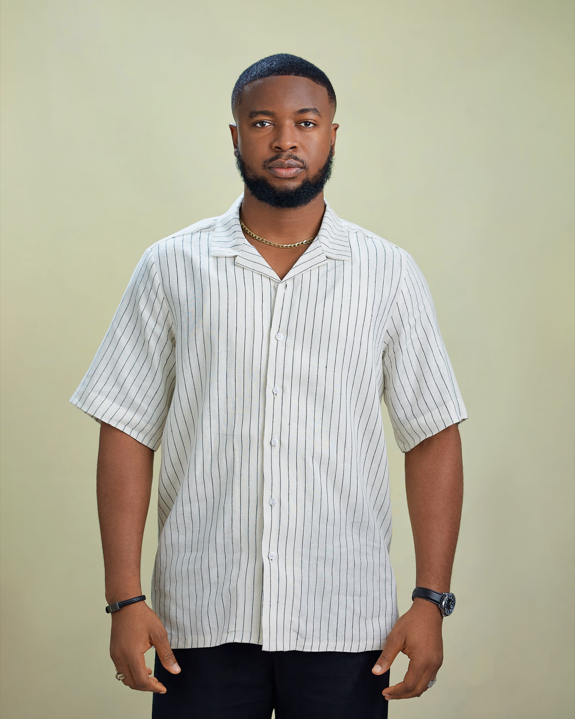 The Striped Linen Set