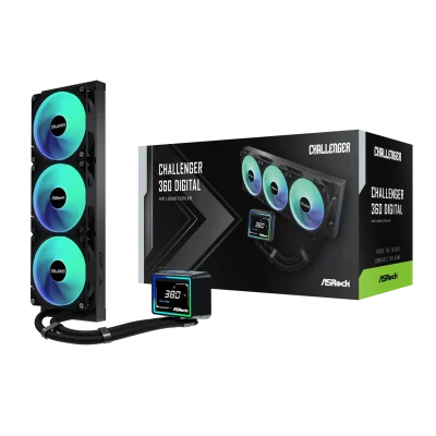 ASRock Challenger 360 Digital AIO Liquid Cooler - Black