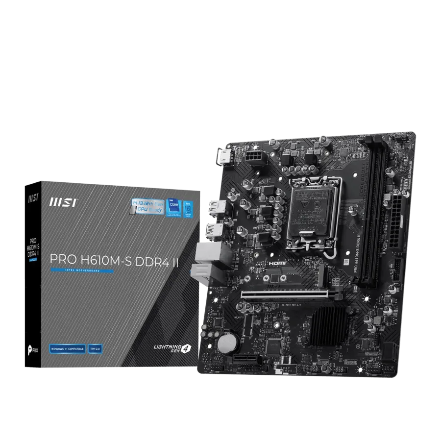 MSI PRO H610M-S DDR4 II LGA1700 M-ATX Motherboard