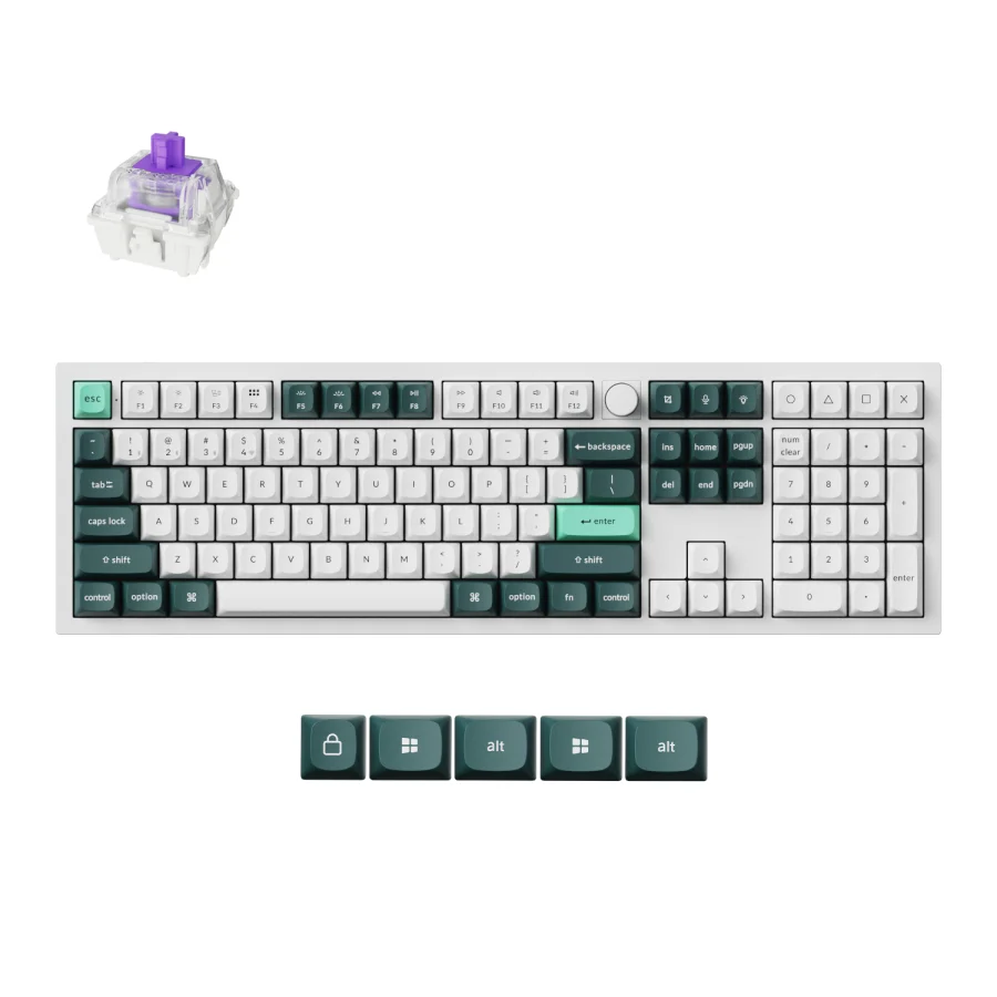 Keychron Q6 HE QMK Full-size Wireless Custom Mechanical Keyboard (Nebula Switch) β Shell White
