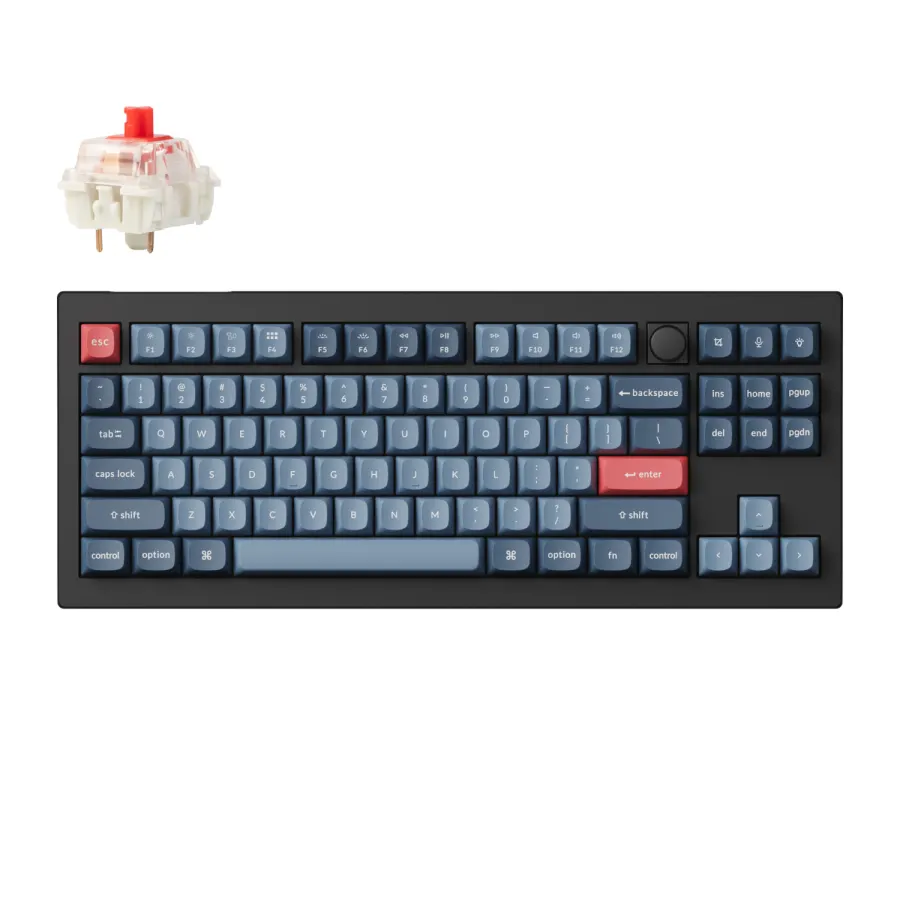 Keychron V3 Max QMK/VIA 80% Wireless Custom Mechanical Keyboard (Red Switch) β Carbon Black