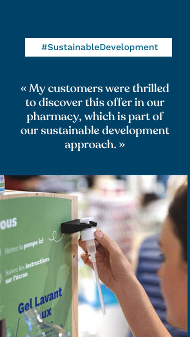 #SustainableDevelopment “My customers were thrilled to discover this offer in our pharmacy, which is part of our sustainable development approach”. 