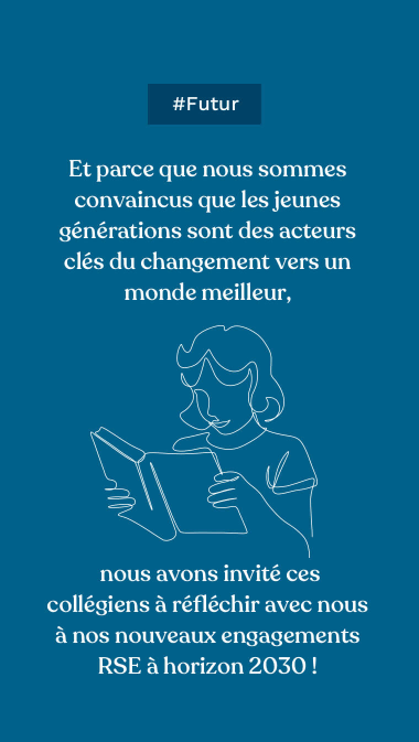 #Futur Et parce que nous sommes convaincus que les jeunes générations sont des acteurs clés du changement vers un monde meilleur, nous avons invité ces collégiens à réfléchir avec nous à nos nouveaux engagements RSE à horizon 2030 ! 