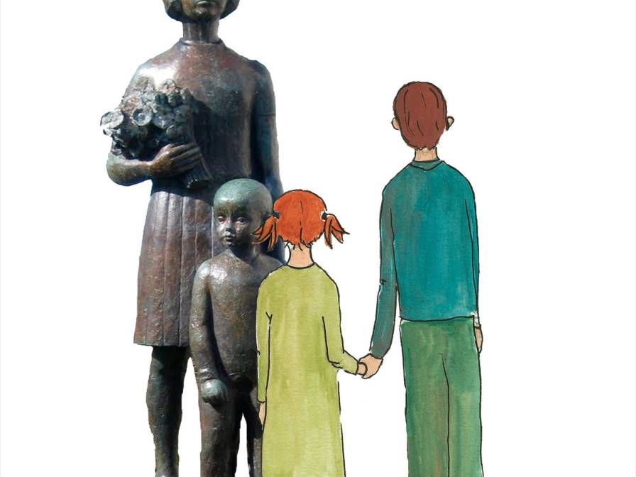 Søster og bror statue