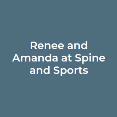 Renee and Amanda at Spine and Sports logo