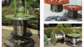 Collapsible reels with mechanical, pneumatic or hydraulic release