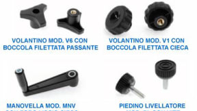 Pomelli, volantini, maniglie ed elementi di manovra