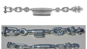 Stabilizer chain for farm tractors and other agricultural machines