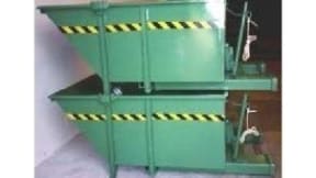 Tipping containers for metal scrap and processing wastes recovery