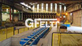 Walking beam furnace for rolling lines