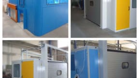 Protezioni, carter, ripari di sicurezza e insonorizzazione per macchine per triturazione e trituratori, mulini macinatori