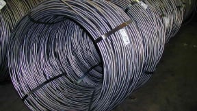 Peeled steel wire in coils
