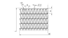 Wire mesh belt with wavy crossbar - NTO