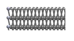 Wire mesh belt with straight crossbar and double spiral