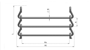 Wire mesh belt with straight hook crosspiece - NTDG