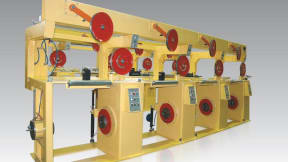 Payoffs and take-ups for multi-wire surface treatment lines