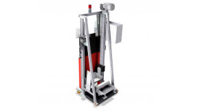 Programmable vertical lifting device with basin
