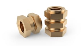 Hexagonal bushes for thermoplastic and thermosetting plastic materials