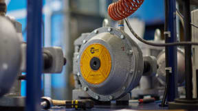 Pneumatic caliper brakes for drawing, stranding, and rolling machines