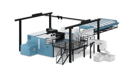Horizontal forging machine for hot extruded components