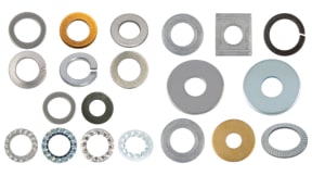 Spring, flat, serrated, and special washers