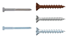 Wood screws for carpentry and woodworking