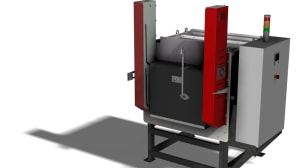 Industrial furnace with horizontal chamber for springs hardening